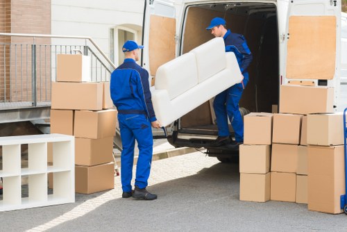 Van loading in a Colliers Wood residential street