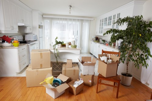 Checklist and packing materials for a local removal company service