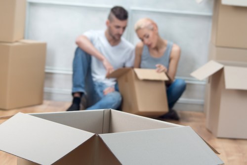 Professional moving vehicle prepared for furniture transport